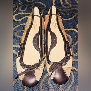 Coach Fall Patchwork Collection Gallery Brown Leopard Ballet Flats Sz 10